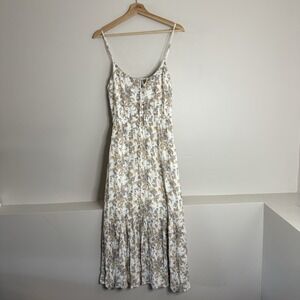 Abercrombie & Fitch Floral Maxi Sundress Tie Neckline Buttons Size S‎